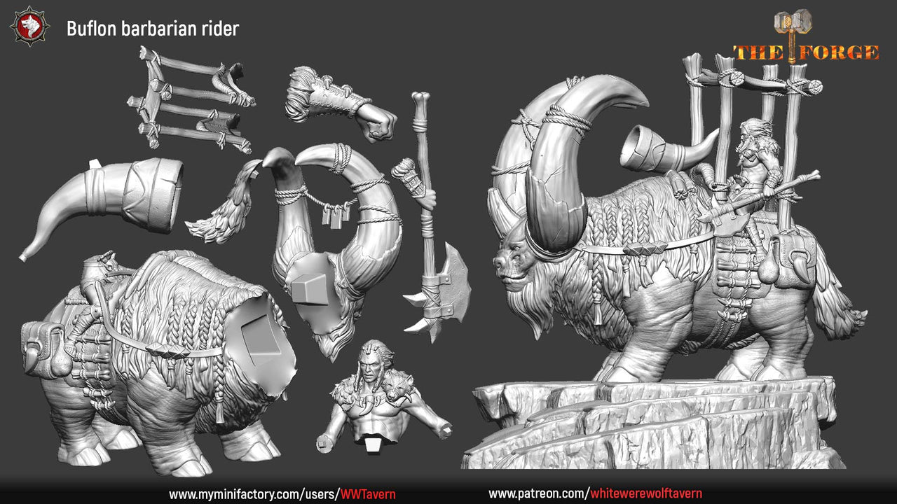 Buflon Barbarian - Mount and Rider