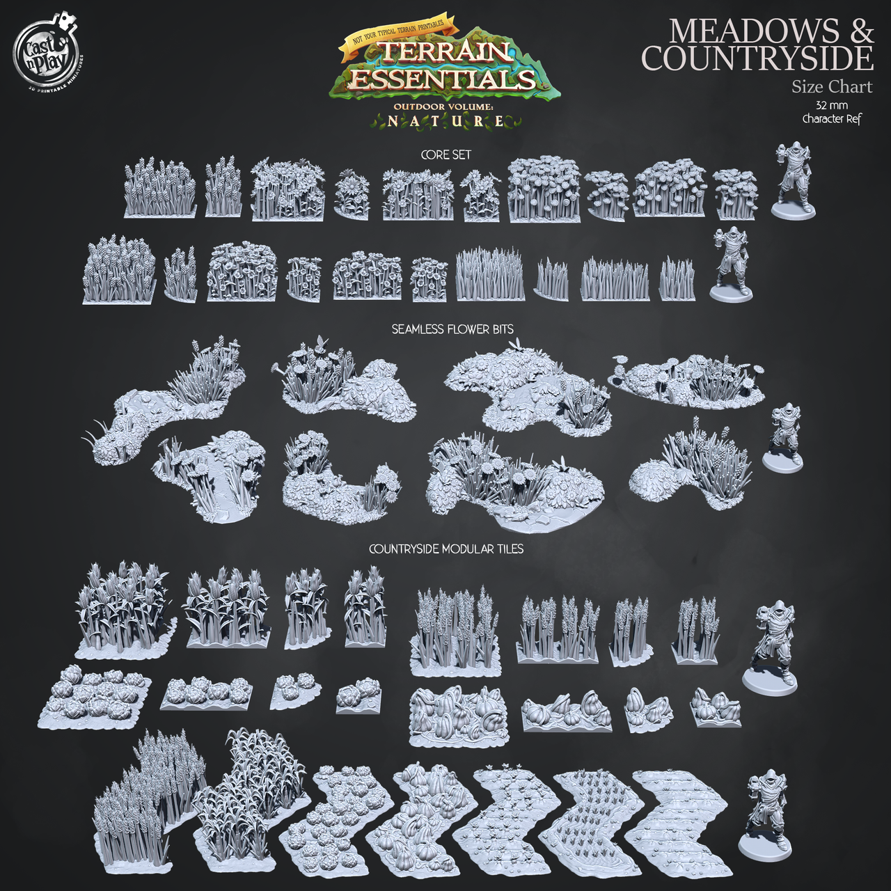 Meadows and Countryside Terrain - Modular Flower Bits