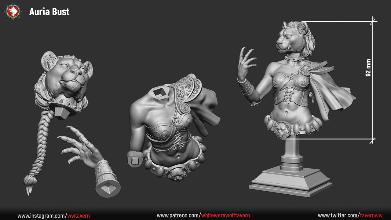 Auria The Sunforged Dancer - Bust