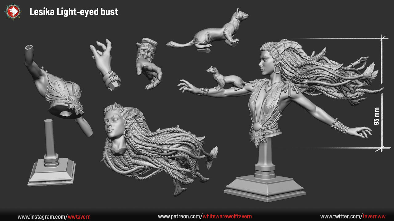 Lesika The Light-Eyed Druid - Bust