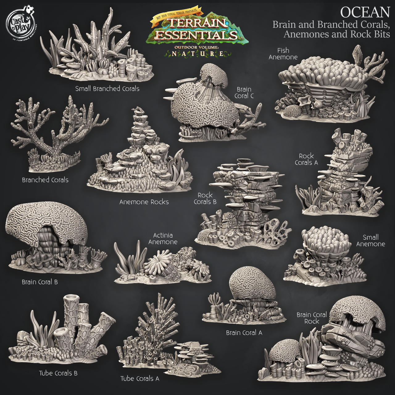 Ocean Terrain - Coral, Anemones, and Rock Bits