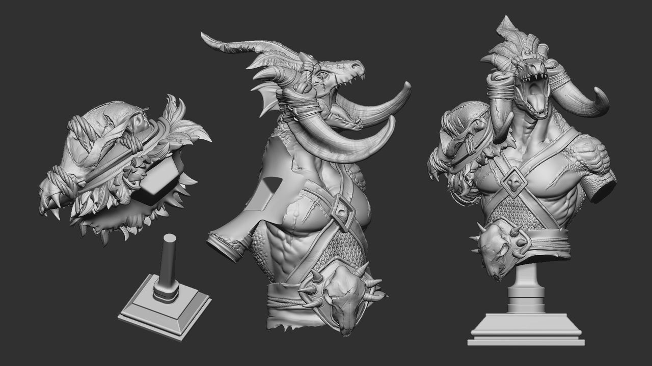 Lizardfolk Warlord Bust