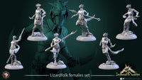 Thumbnail for Lizardfolk Female Warrior Bundle
