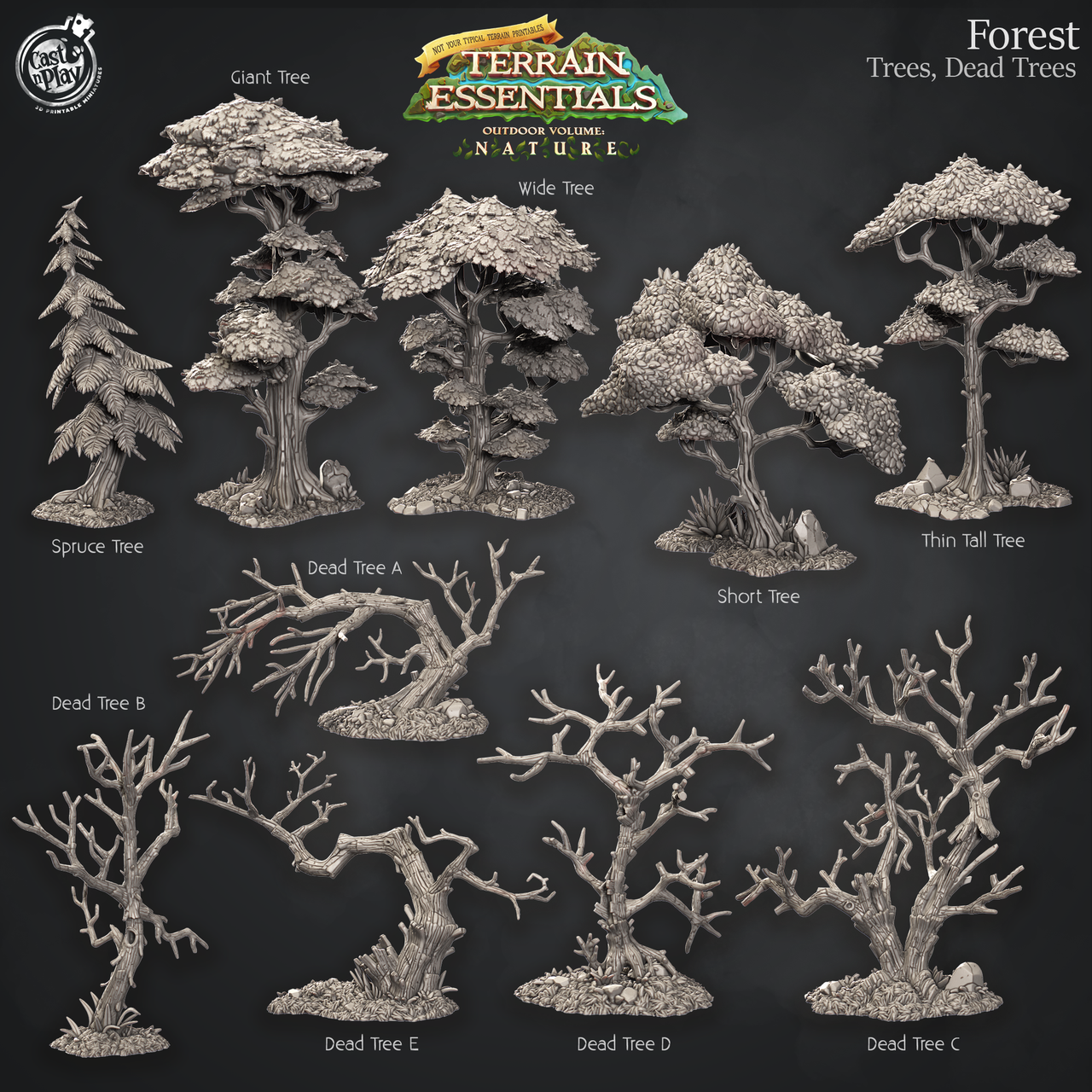 Forest Terrain - Trees, River, and Waterfall
