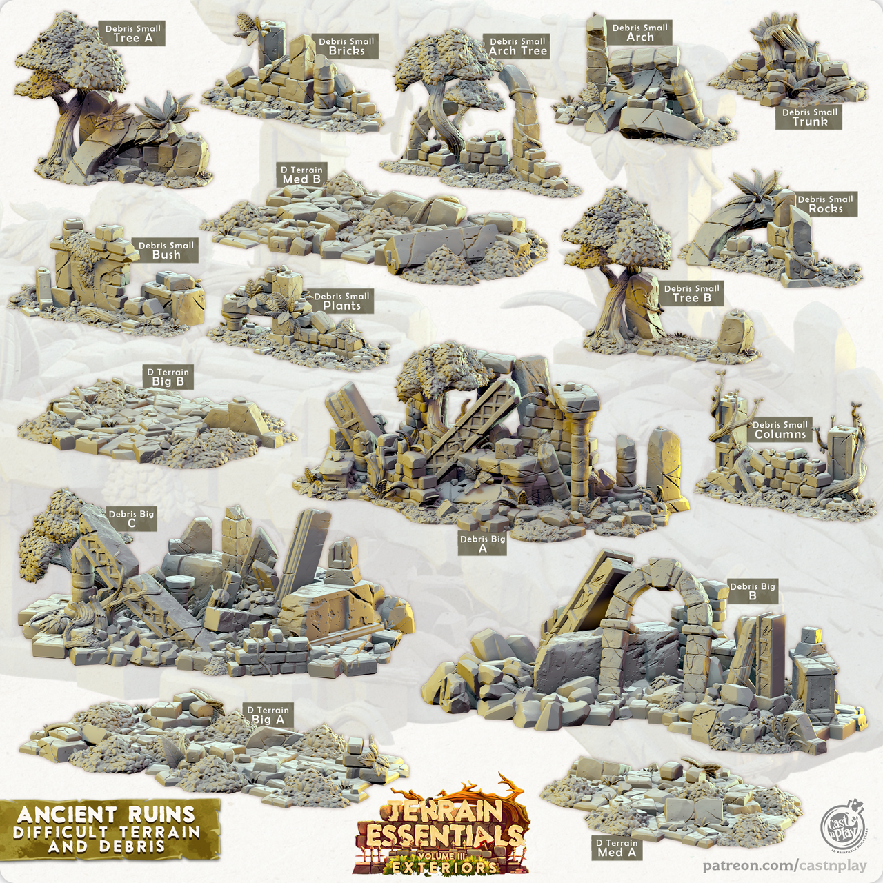 Ancient Ruins - Difficult Terrain and Debris