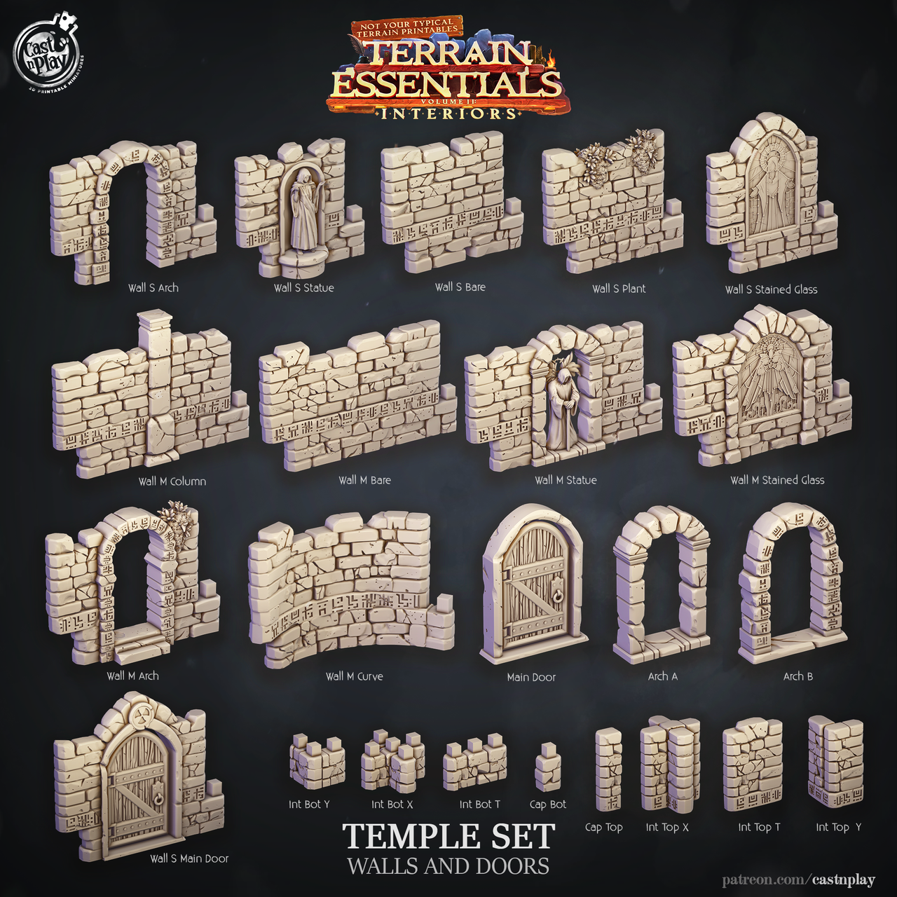 Temple Set - Walls and Doors