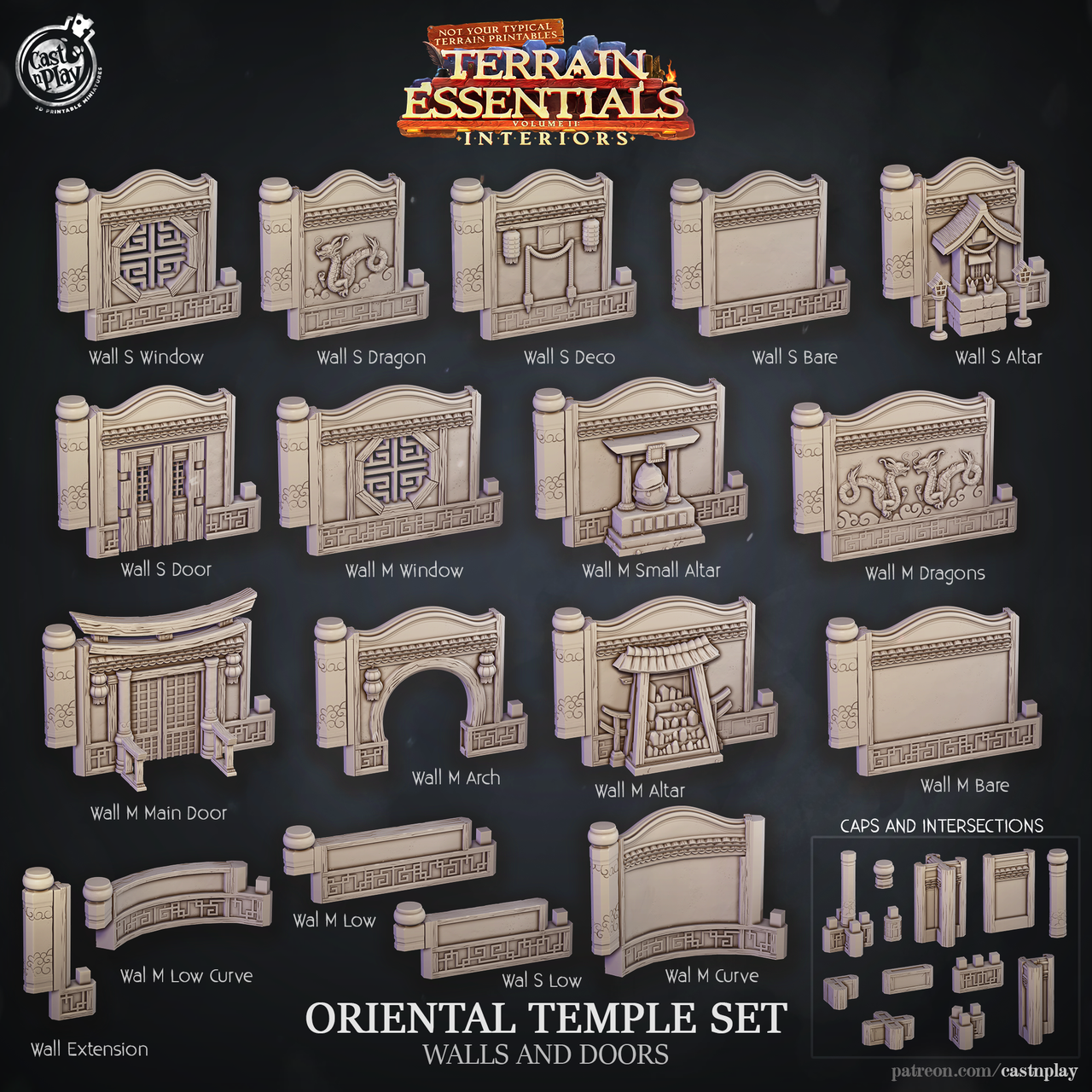 Oriental Temple Set - Walls and Doors