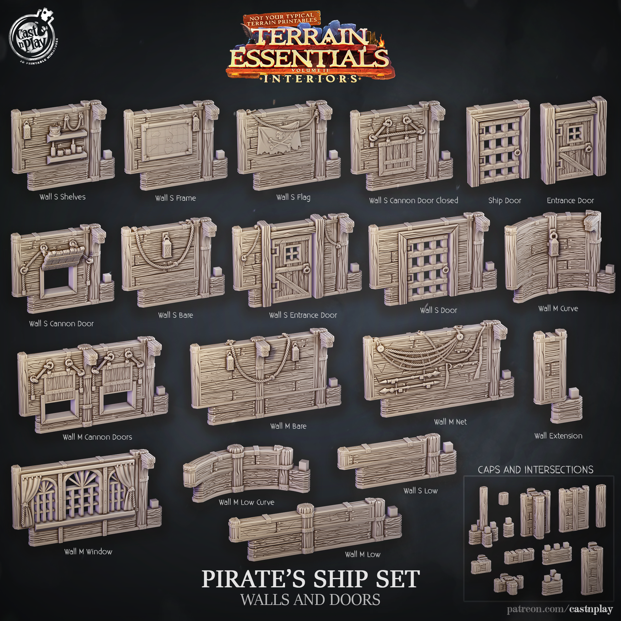Pirate Ship Set - Walls and Doors