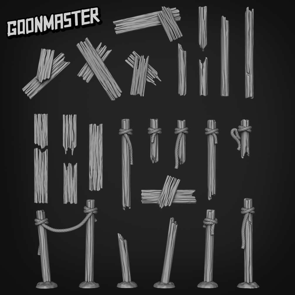 Basing Bits - Broken Wooden Planks & Poles