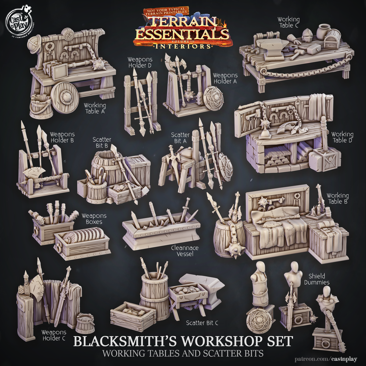 Blacksmith's Workshop Set - Tables and Bits