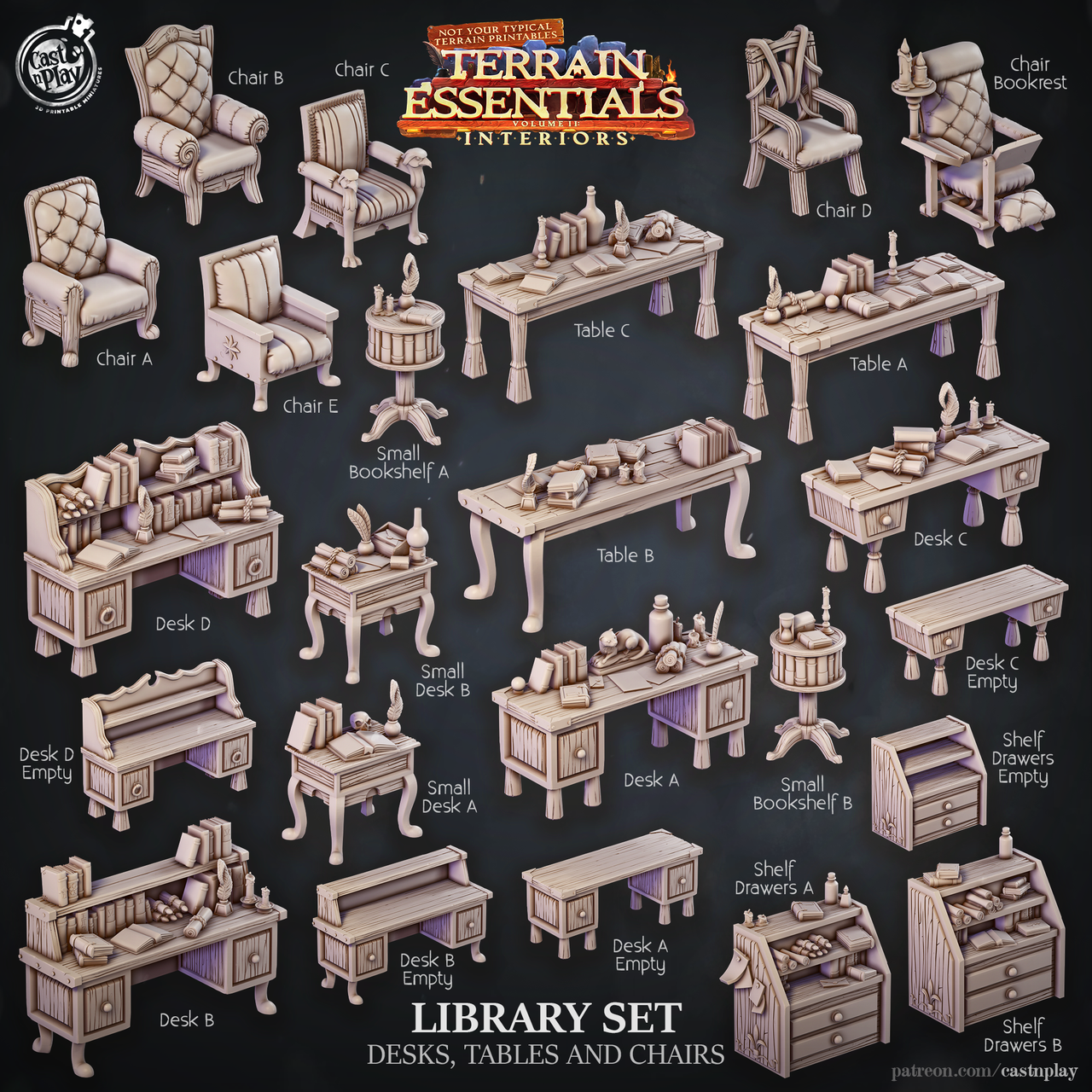 Library Set - Desks,Tables, and Chairs