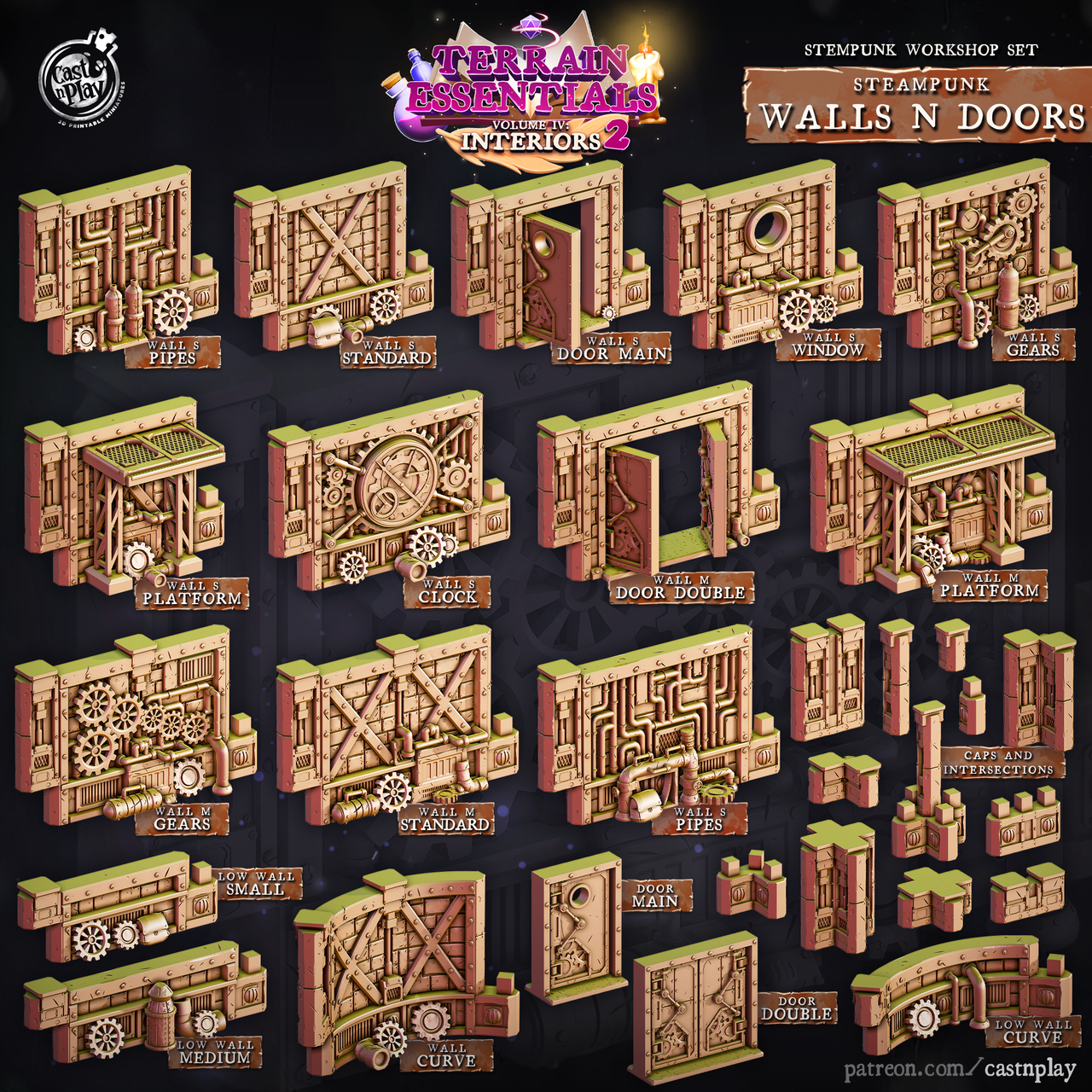 Steampunk Workshop Walls & Doors Bundle