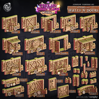 Thumbnail for Steampunk Workshop Walls & Doors Bundle