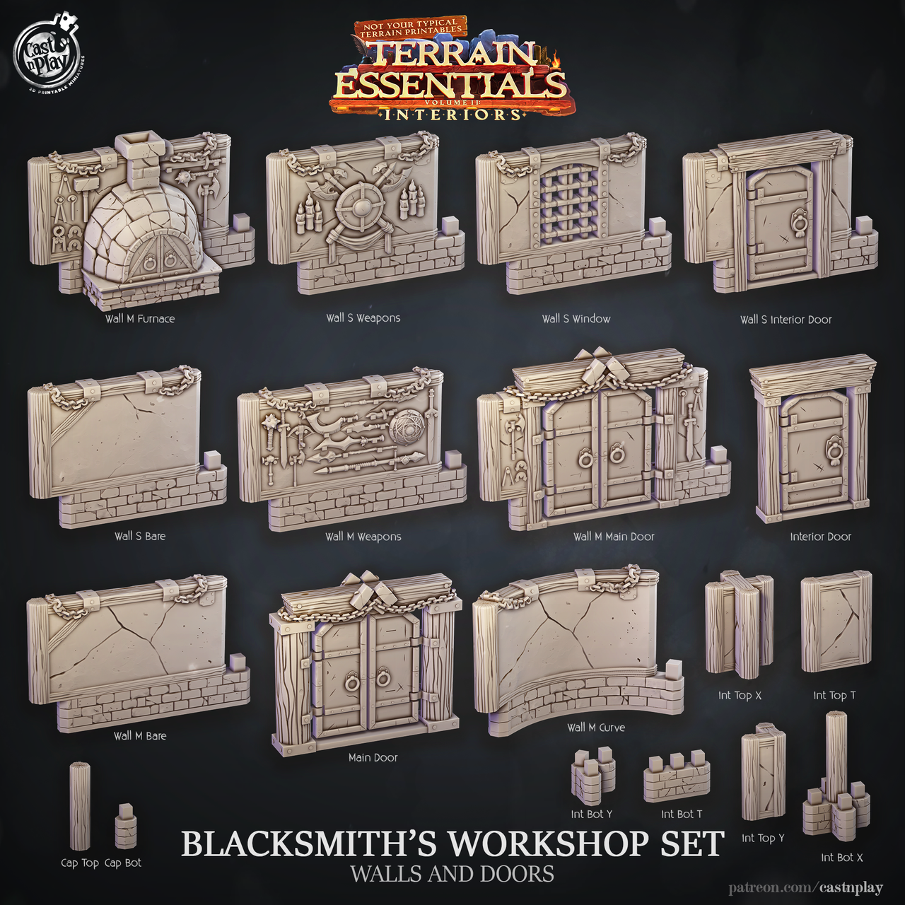 Blacksmith's Workshop Set - Walls and Doors
