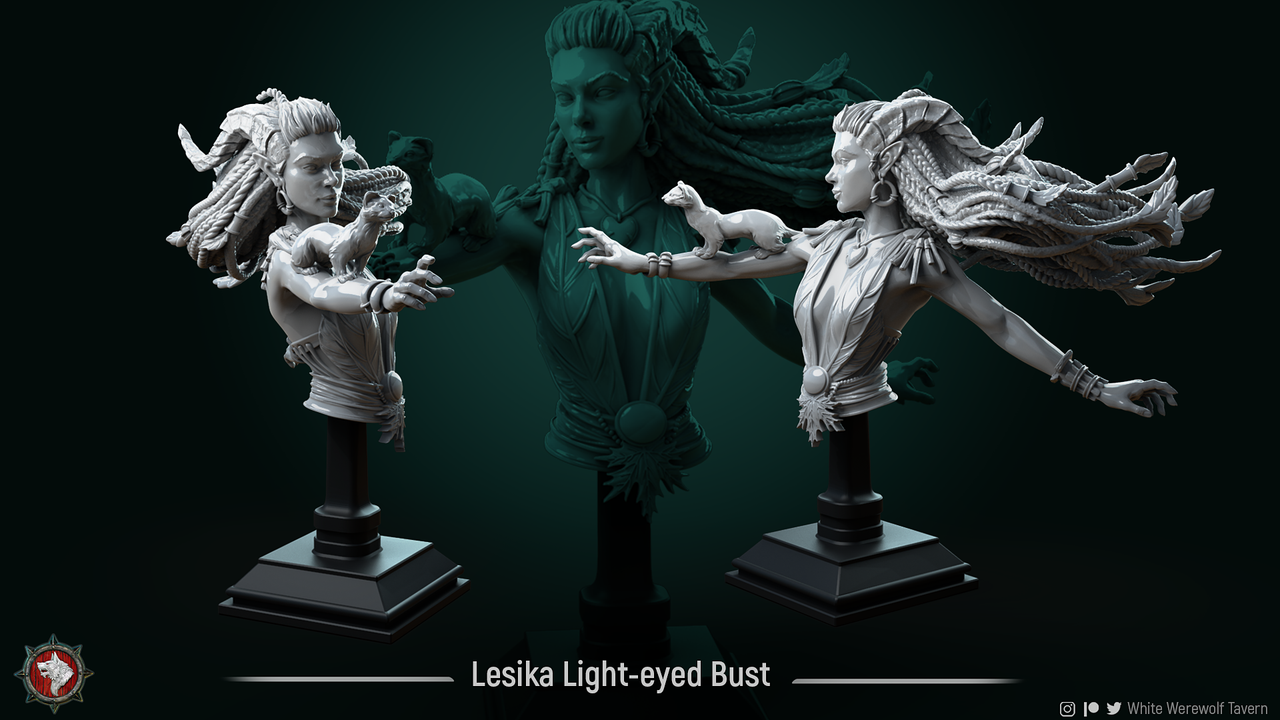 Lesika The Light-Eyed Druid - Bust