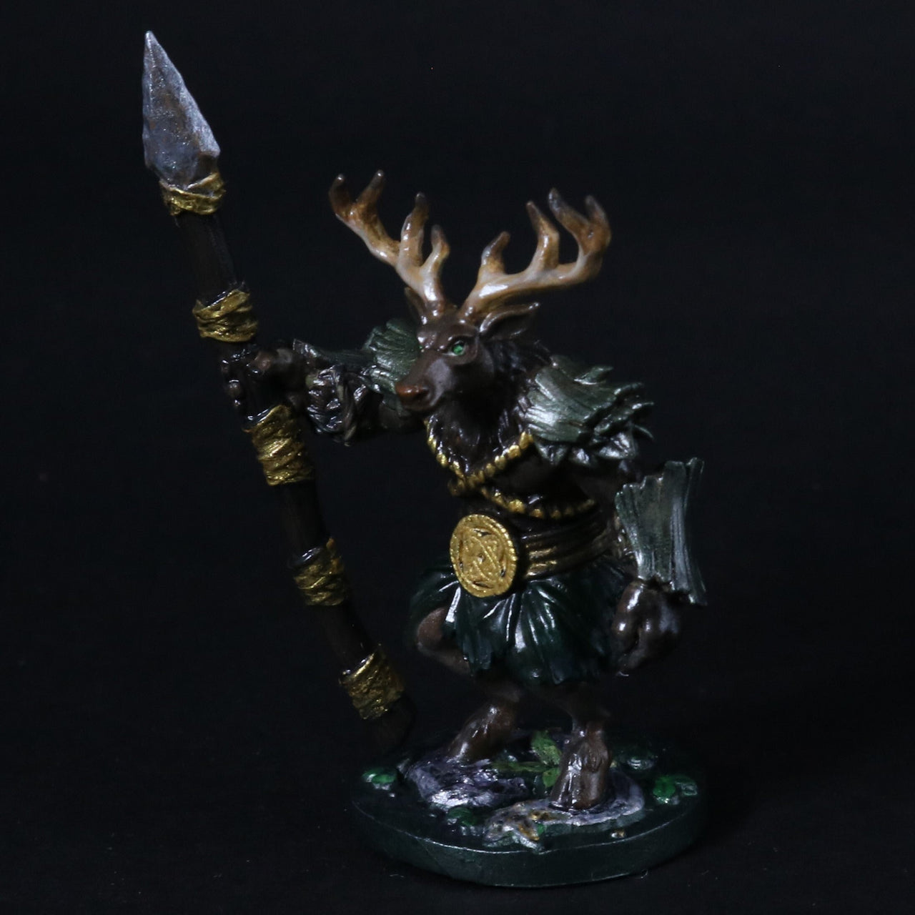 Painted Miniature - Deadly Deer - Deer Spear Warrior